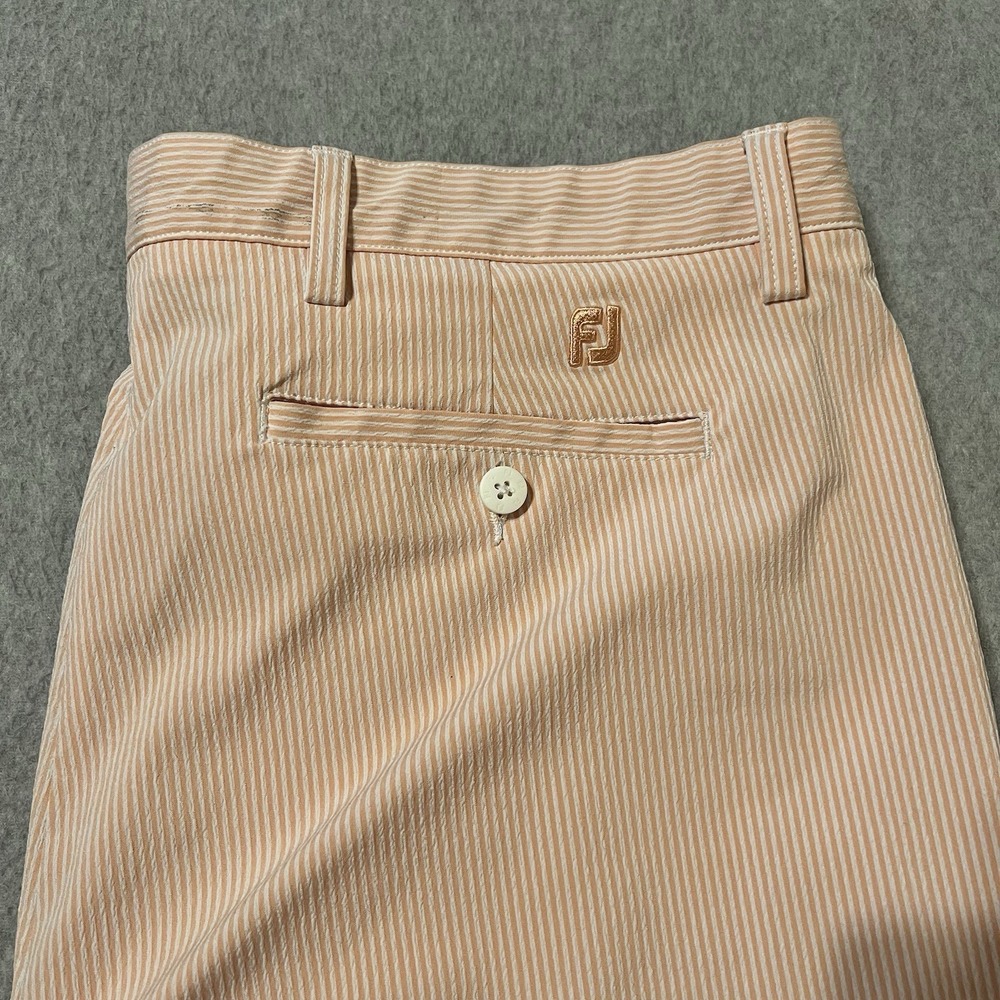 Footjoy Shorts Men's 40 Orange Seersucker Performance Stretch Movement Golf READ - Picture 2 of 16